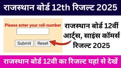 Rajasthan Board 12th Result 2025, आरबीएसई 10वीं का रिजल्ट जारी नाम और रोल नंबर द्वारा यहां से करें चेक